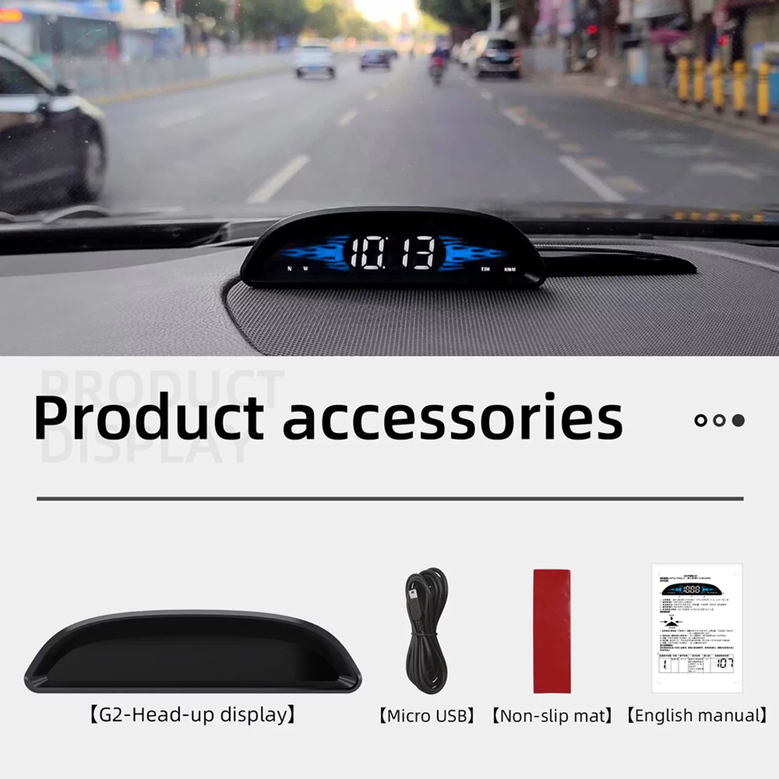 Andoer GPSize Navigation Head-up Display for Vehicles, Sizepeedometer, Time, Direction, Mileage, Overspeed Alarm