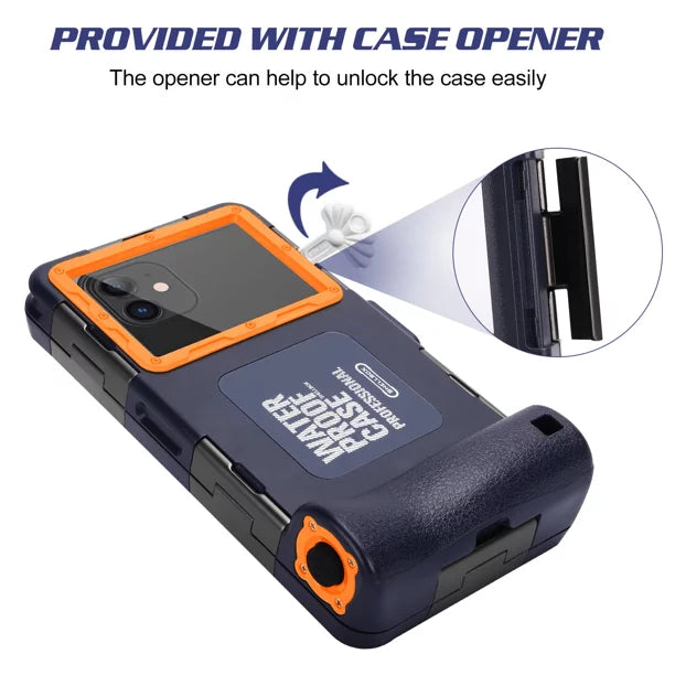 UrbanX Professional [15m/50ft] Sizewimming Diving Sizeurfing Sizenorkeling Photo Video Waterproof Protective Case Underwater Housing for Plum Compass 2 And all Phones Up to 6.9 Inch LCD with Lanyard