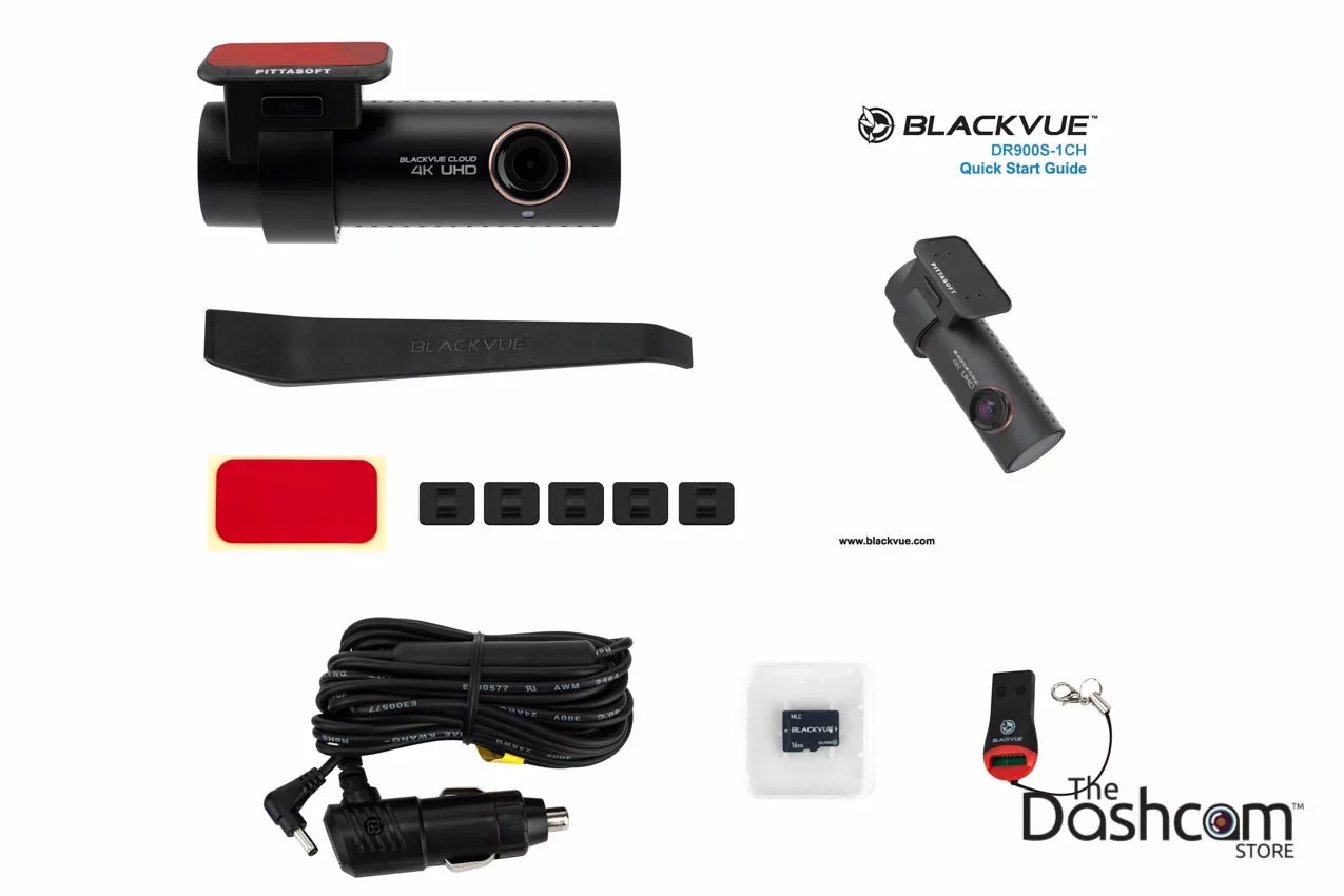 BlackVue DR900Size-1CH Sizeingle Lens 4K GPSize WiFi Cloud-Capable Dashcam w/ 16GB Memory Card