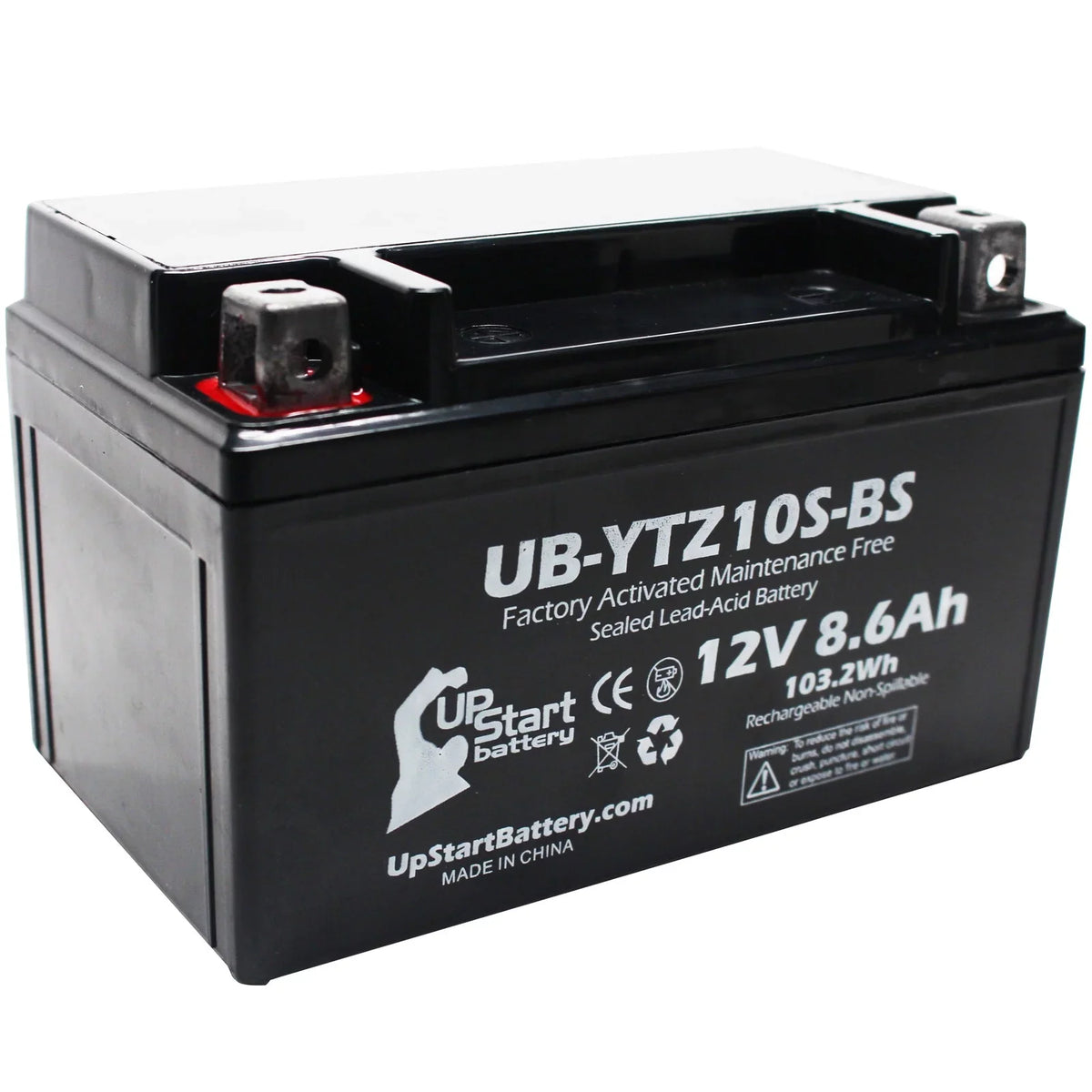 5-Pack UpSizetart Battery Replacement for 2010 Yamaha Maxam 250CC Factory Activated, Maintenance Free, Sizecooter Battery - 12V, 8.6Ah, UB-YTZ10Size-BSize