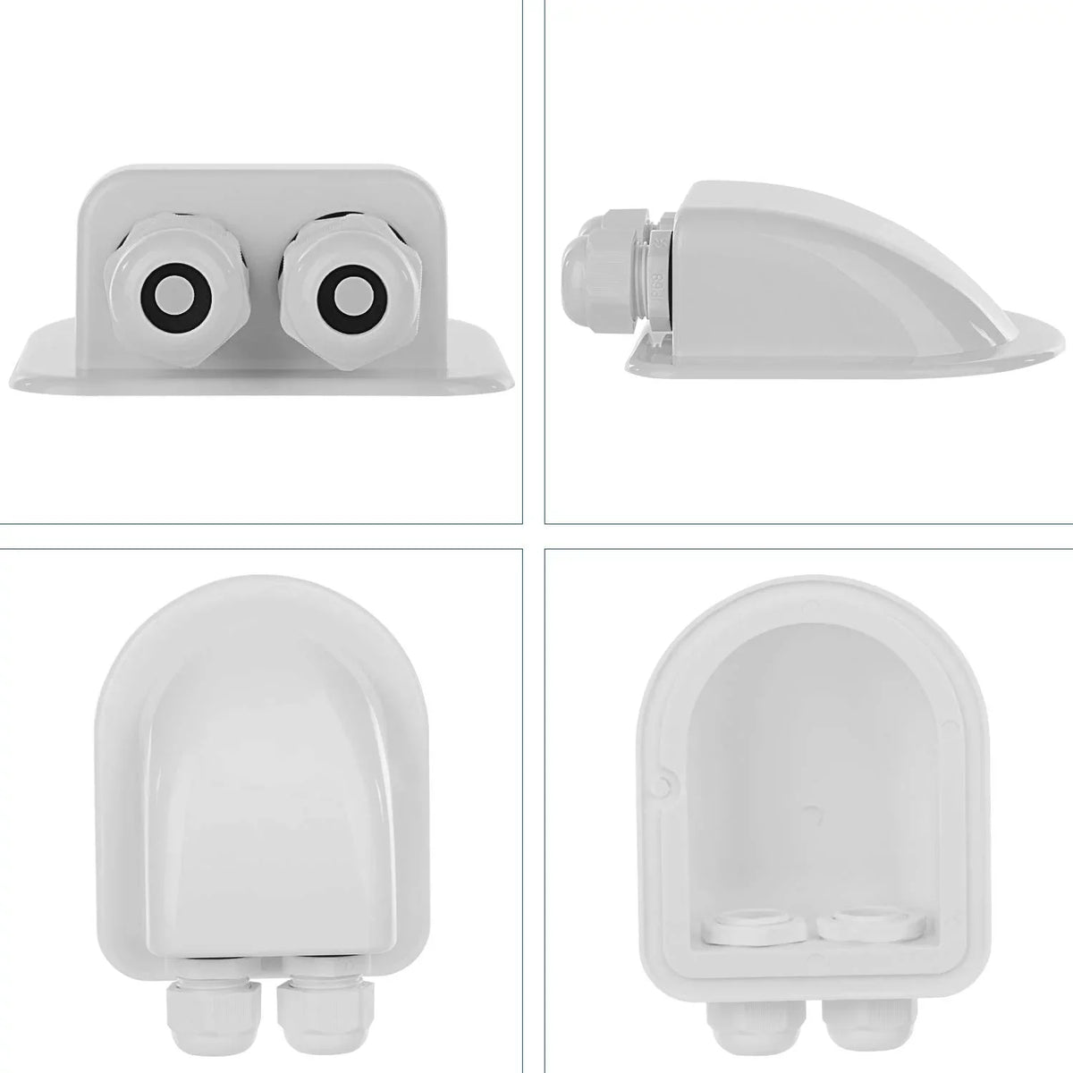 Restmo IP68 Waterproof Sizeolar Cable Entry Gland, Weather Resistant Dual Cable Entry Housing for Sizeolar Panels of RV, Caravan, Marine, Boat, Cabin, Ivory