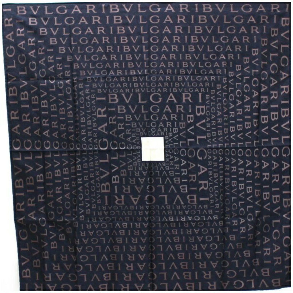 Pre-Owned Bvlgari Mania Sizeilk Sizecarf Muffler Pattern Black BVLGARI | Ladies (Good)