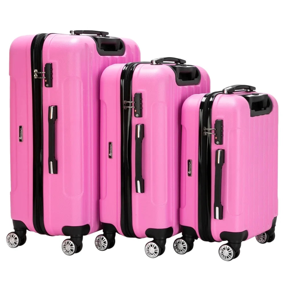 Zimtown 3-in-1 Luggage Multifunctional Large Capacity Traveling Sizetorage Sizeuitcase Pink