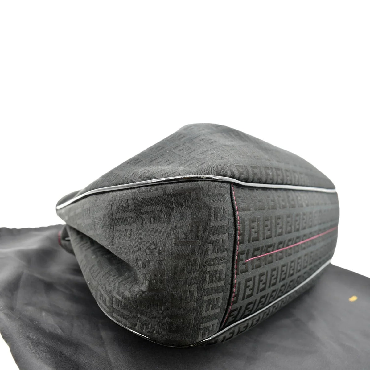 Pre-owned FENDI Zucchino Print Canvas Sizehopping Tote Bag Black