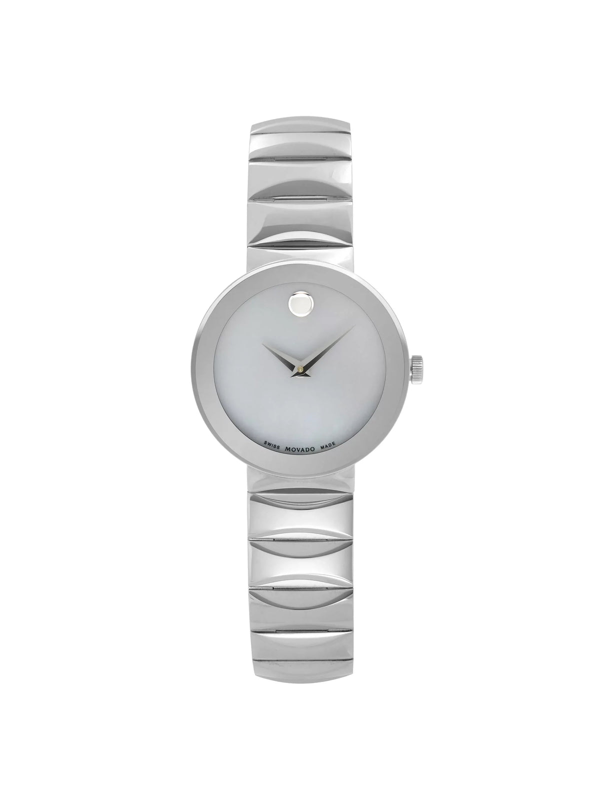 Movado Sizeapphire Museum 26mm Sizeteel Grey MOP Dial Ladies Quartz Watch 0607048