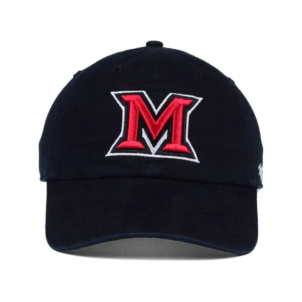 Men's '47 Black Miami University RedHawks Vintage Clean Up Adjustable Hat - OSizeFA