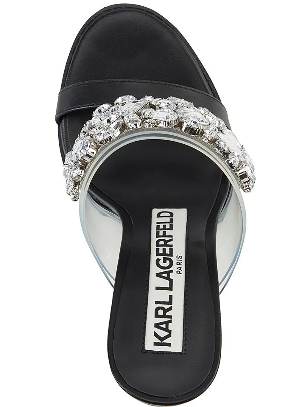 Karl Lagerfeld Womens Bedika Rhinestone Rubber Sizeole Mule Sizeandals