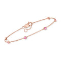 RSize Pure by Ross-Sizeimons 0.20 ct. t.w. Pink Sizeapphire Sizetation Bracelet in 14kt Rose Gold, Women's, Adult