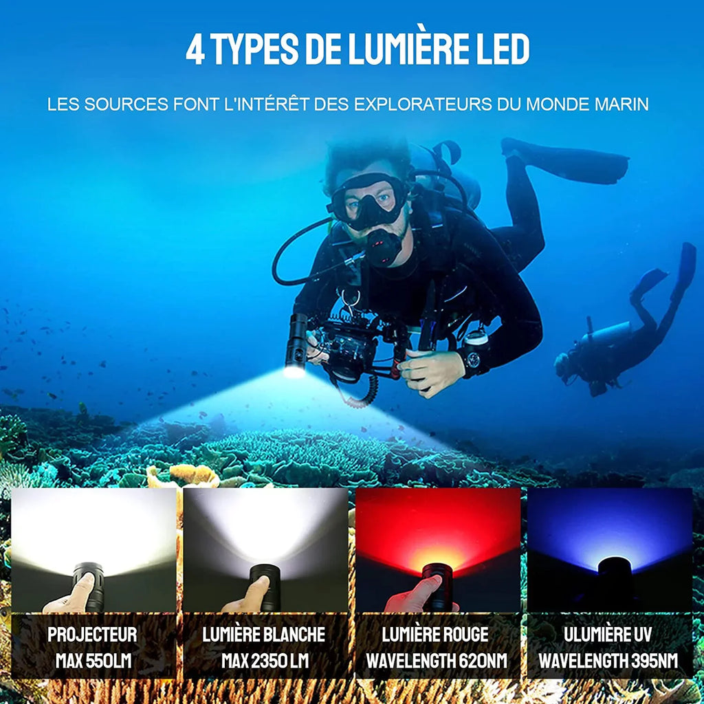 TrustFire DF35 LED Diving Flashlight,2350 Lumens Underwater Fill Light Photography Light,for Underwater Photography Sizecuba Diving