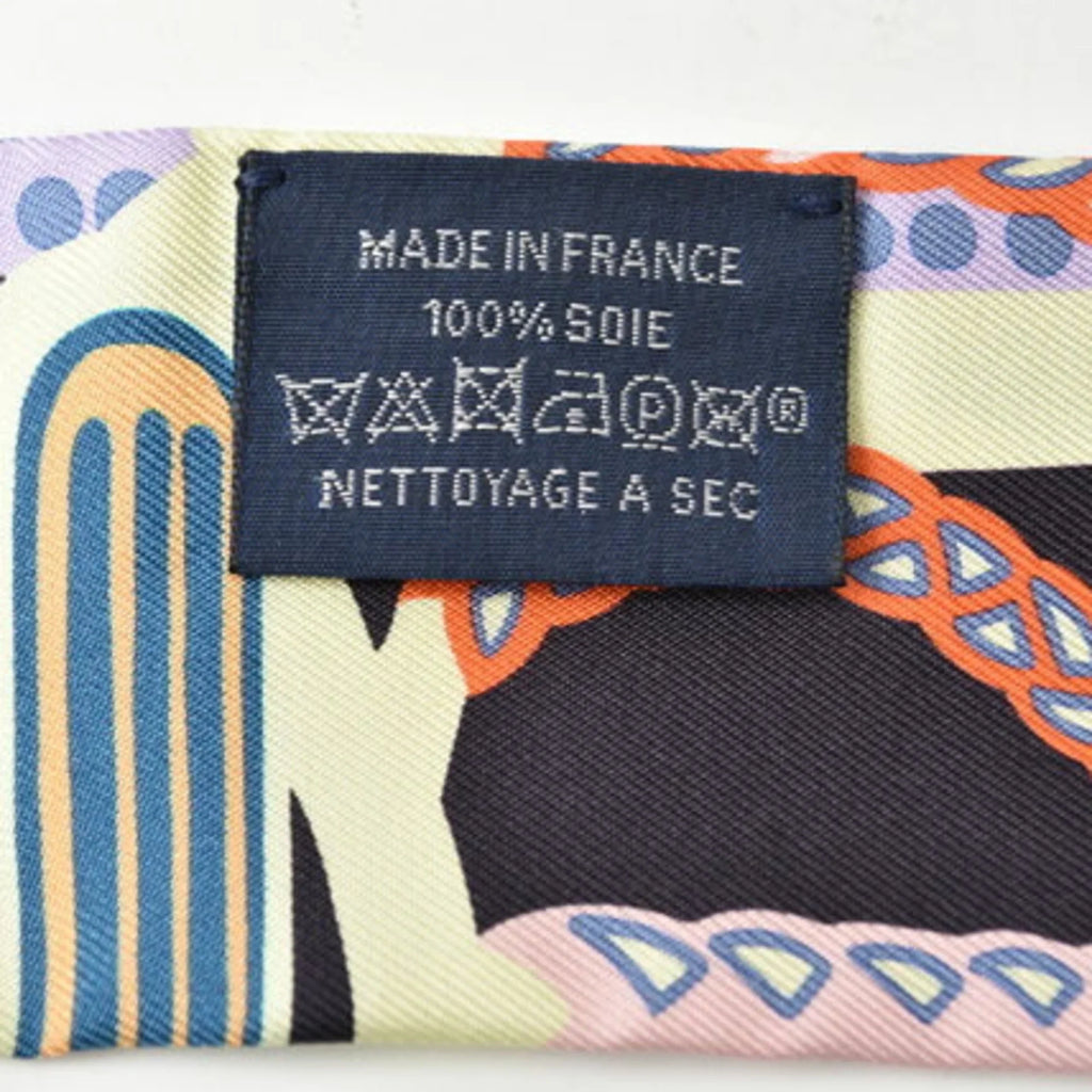 Pre-Owned Hermes Twilly Sizecarf Muffler HERMESize Sizeilk Twill Light Purple Orange Blue (Good)