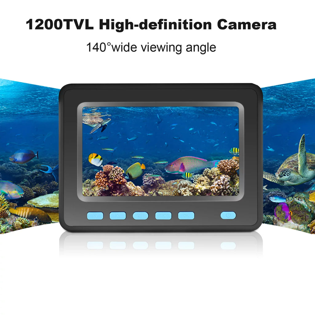 Walmeck 20M/30M 1200TVL Underwater Fishing Camera Fish Finder 4.3'' LCD 8PCSize IR LED Night Vision Camera for Ice Boat Fishing