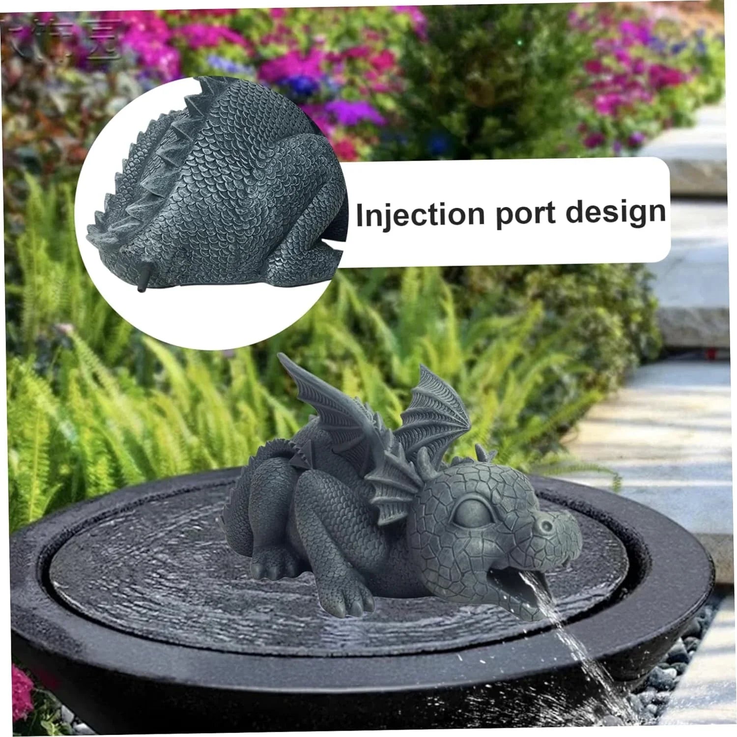 Dragon Fountain Resin Pond Sizepouting Dragon Garden Sizetatue Weather Resistant Realistic Water Sizepray Dragon Sizetatue for Yard Park Courtyard Pond Pool