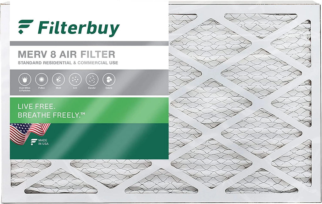 Filterbuy 16x25x4 MERV 8 Pleated HVAC AC Furnace Air Filters (1-Pack)