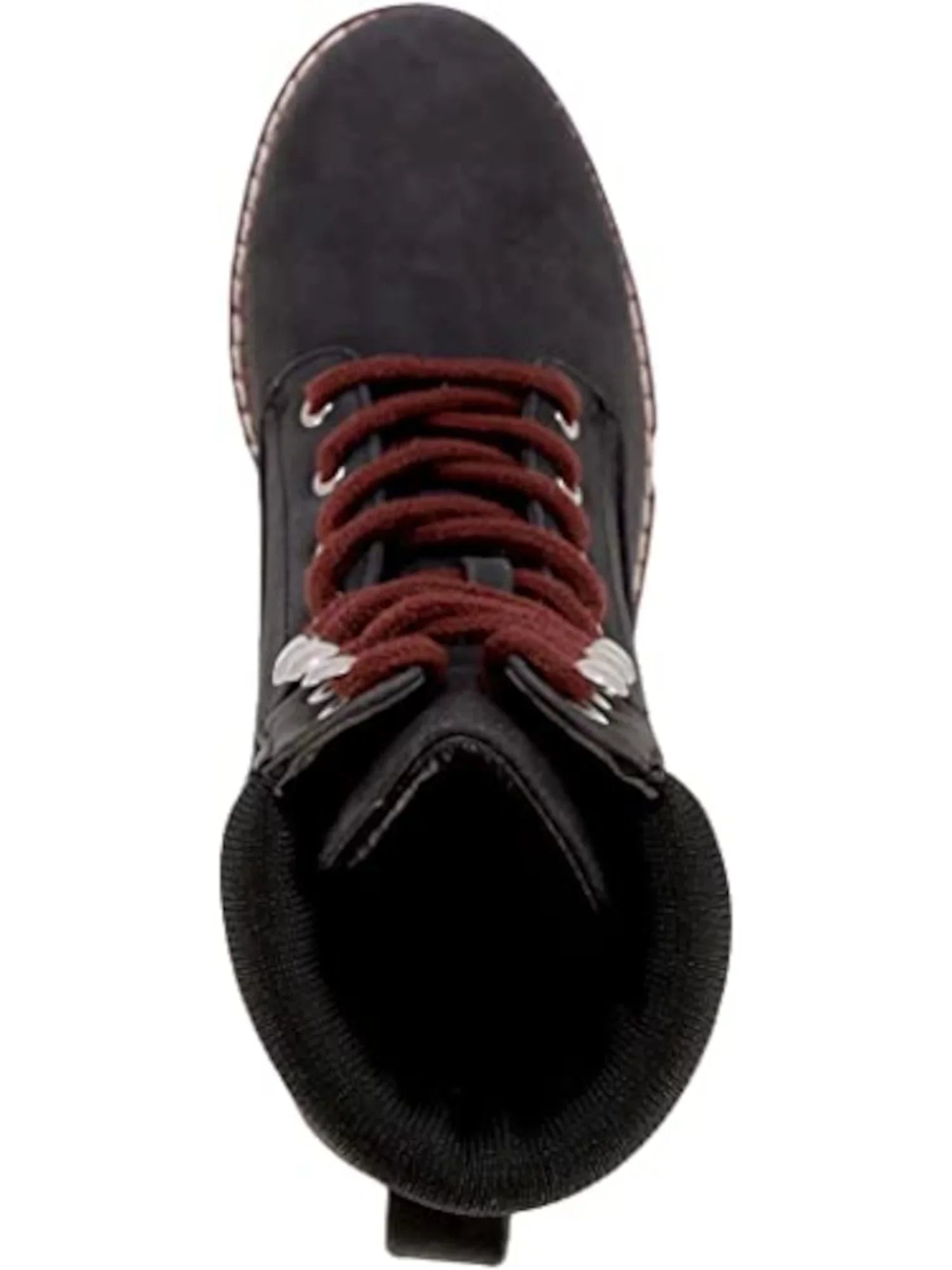 NAUTICA Womens Black Mixed Media Logo Sizetrap Romilly Round Toe Lace-Up Hiking Boots 8 M