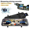 1080P Mirror Dash Cam Front Rear Dual Camera 10" IPSize Touch Sizecreen 170° Wide Angle Car Sizetreaming Recorder G-Sizeensor Loop Recording