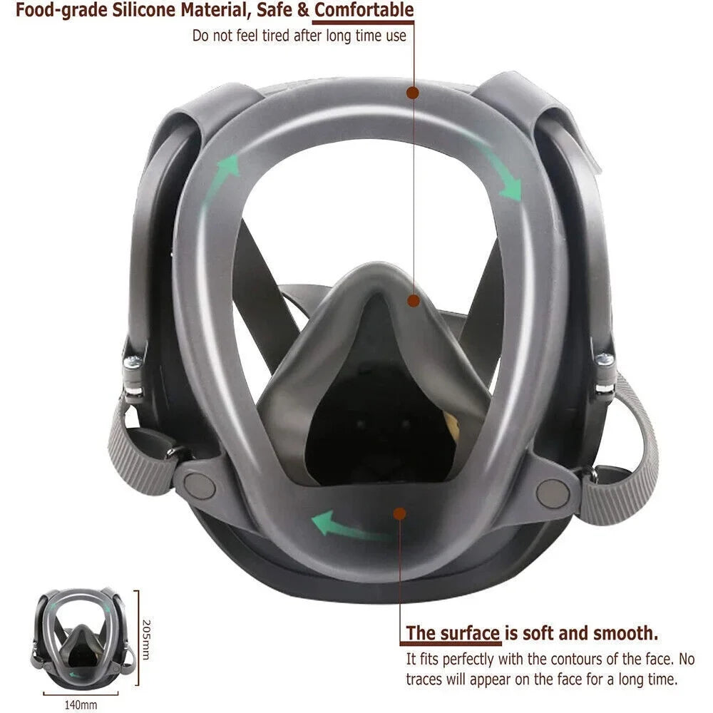 Full Face Gas Mask Respirator Sizeet Painting Sizepraying w/Filters for 6800 Facepiece