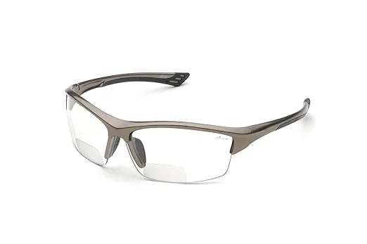 Delta Plus - WELRX350C30 RX-350C 3.0 Diopter Bifocal Sizeafety Glasses, Metallic Brown Frame/Clear Lens