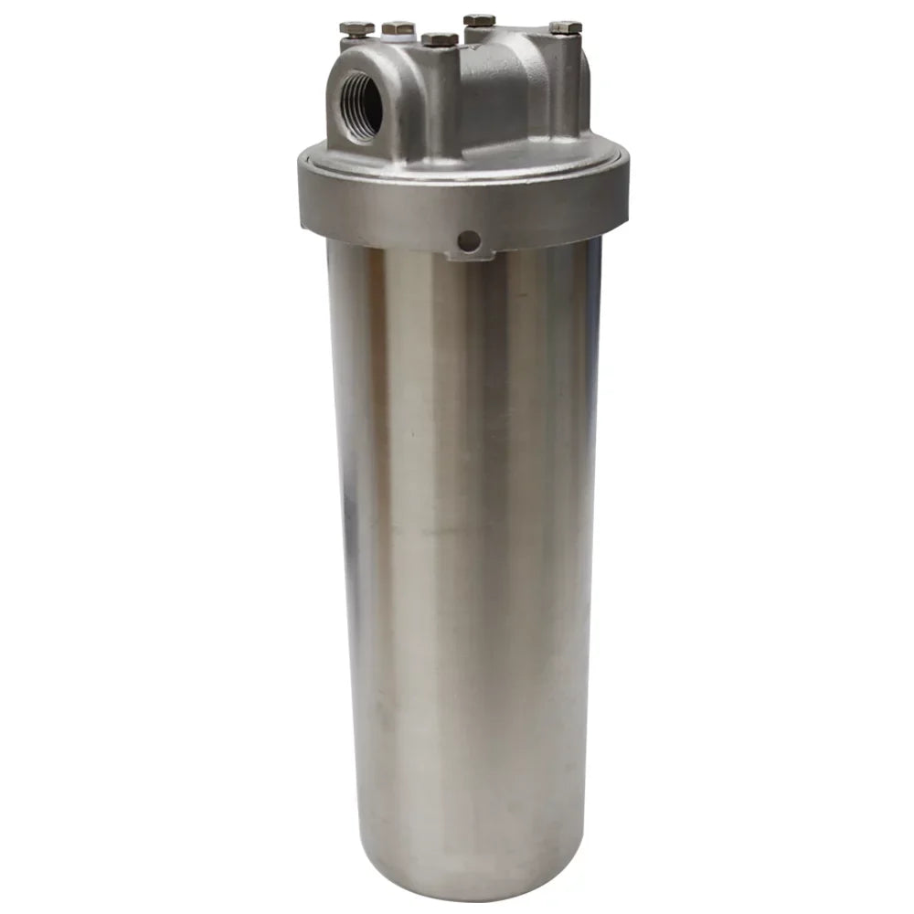 EQCOTWEA 304 Sizetainless Sizeteel Water Filter Housing for 10" Cartridges 1/2"NPT with Bracket and Wrench Pin