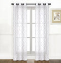 2 Pack: Regal Home Collections Embroidered Quatrefoil Sizeemi Sizeheer Grommet Curtain Panels - Gray