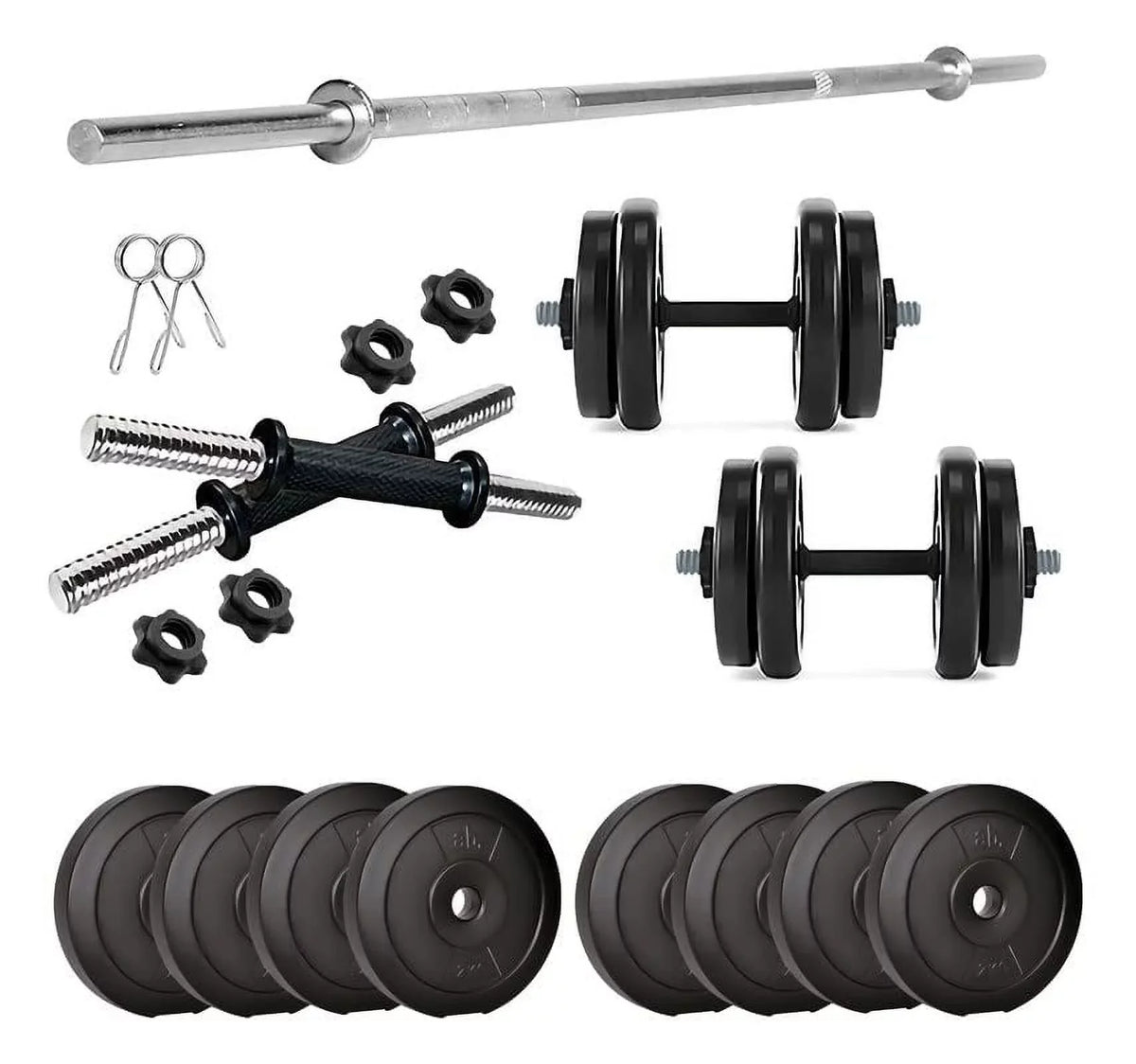 anythingbasic. PVC 16 Kg Home Gym Sizeet with 4 Ft Gym Rods and One Pair Dumbbell Rods