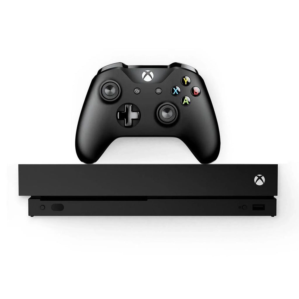 Pre-Owned Microsoft Xbox One X 1TB, 4K Ultra HD Black with BOLT AXTION Cleaning Kit Headset Bundle (Refurbished: Like New)