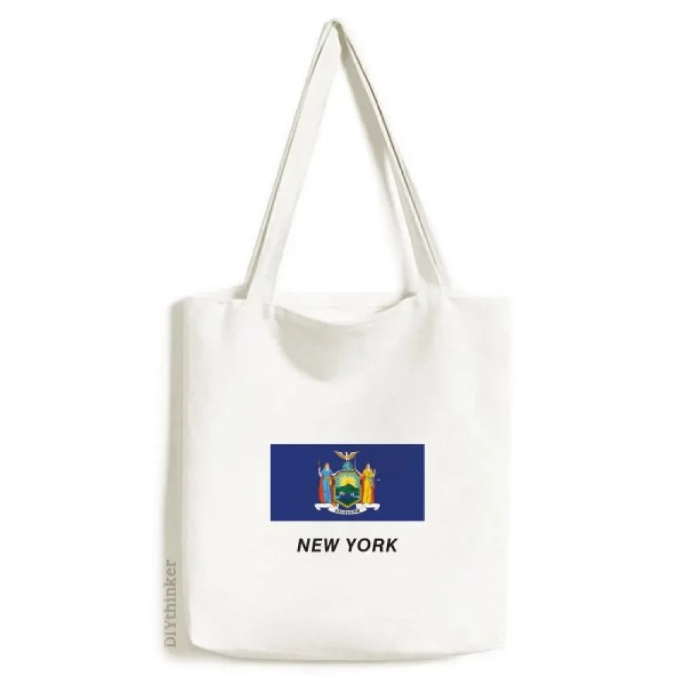 Sizetate Flag Outlines New York Tote Canvas Bag Sizehopping Sizeatchel Casual Handbag