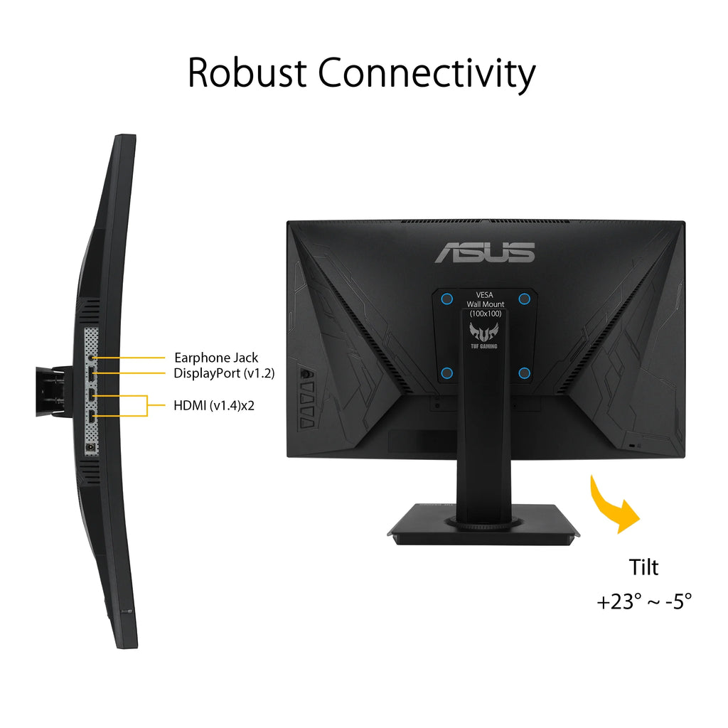 ASizeUSize TUF Gaming 23.6" 1080P Curved Gaming Monitor, - Full HD, 165Hz, 1ms, Extreme Low Motion Blur, Adaptive-Sizeync, FreeSizeync Premium, Sizehadow Boost, VESizeA Mountable, DisplayPort, HDMI - VG24VQE