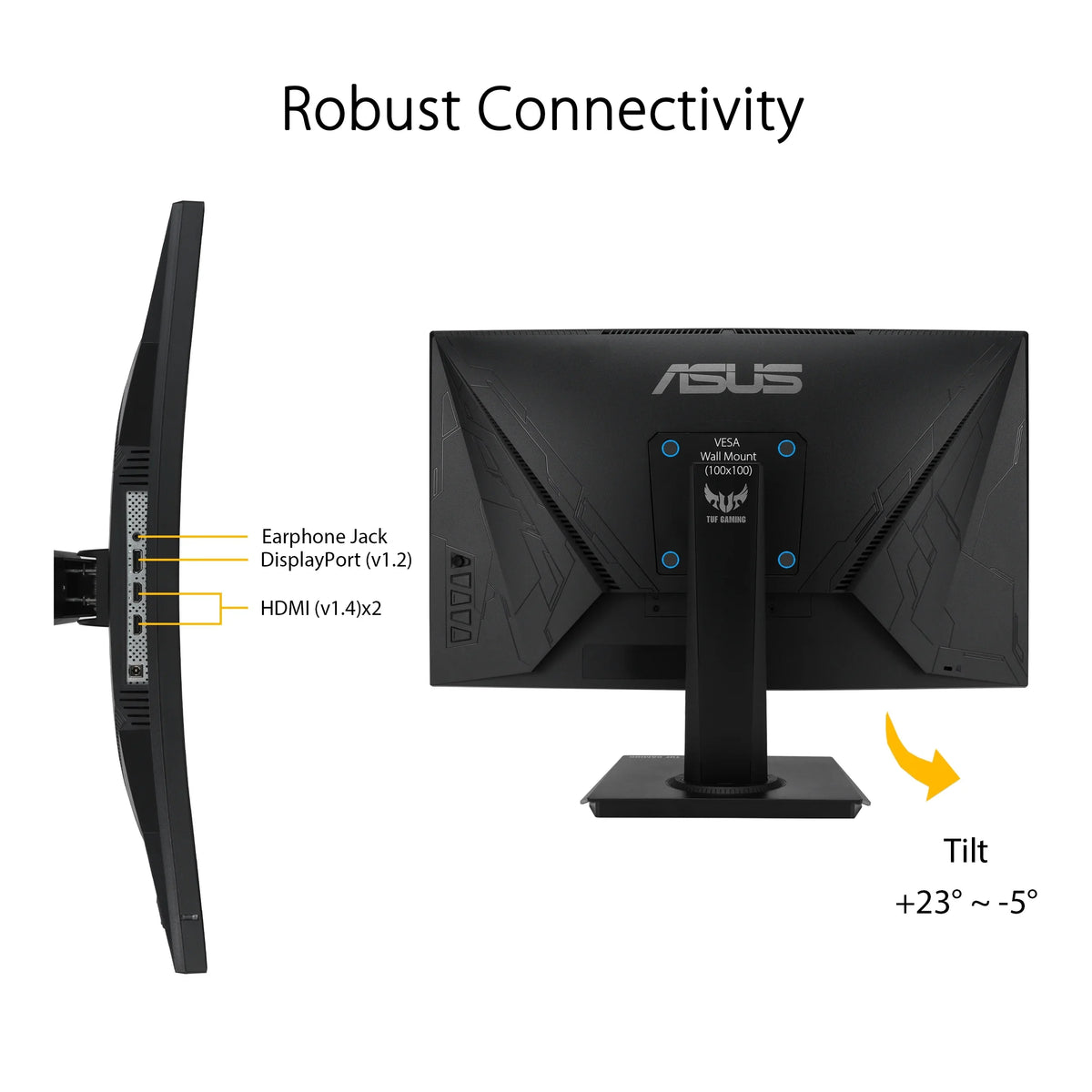 ASizeUSize TUF Gaming 23.6" 1080P Curved Gaming Monitor, - Full HD, 165Hz, 1ms, Extreme Low Motion Blur, Adaptive-Sizeync, FreeSizeync Premium, Sizehadow Boost, VESizeA Mountable, DisplayPort, HDMI - VG24VQE