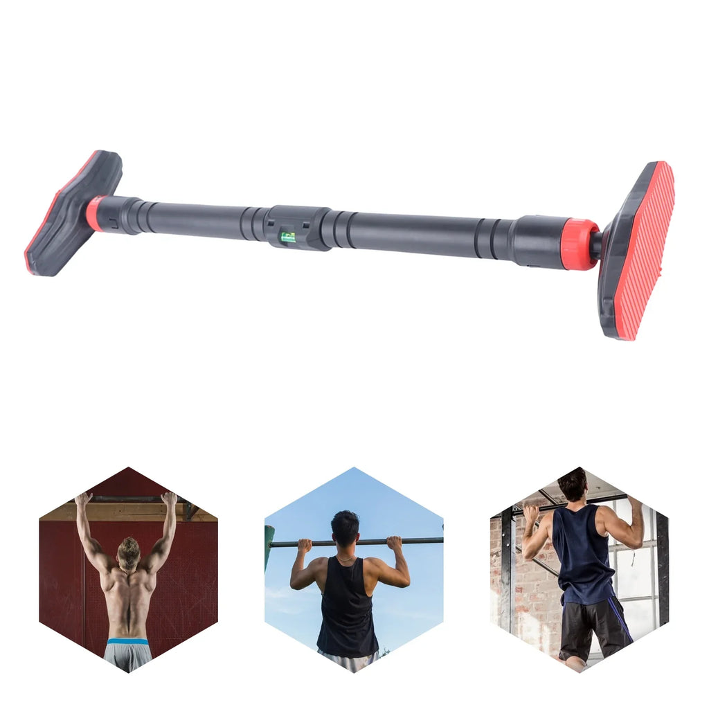Horizontal Bar Doorway Pull Up Bar, Adjustable Heavy Duty Chin Up Bar Black