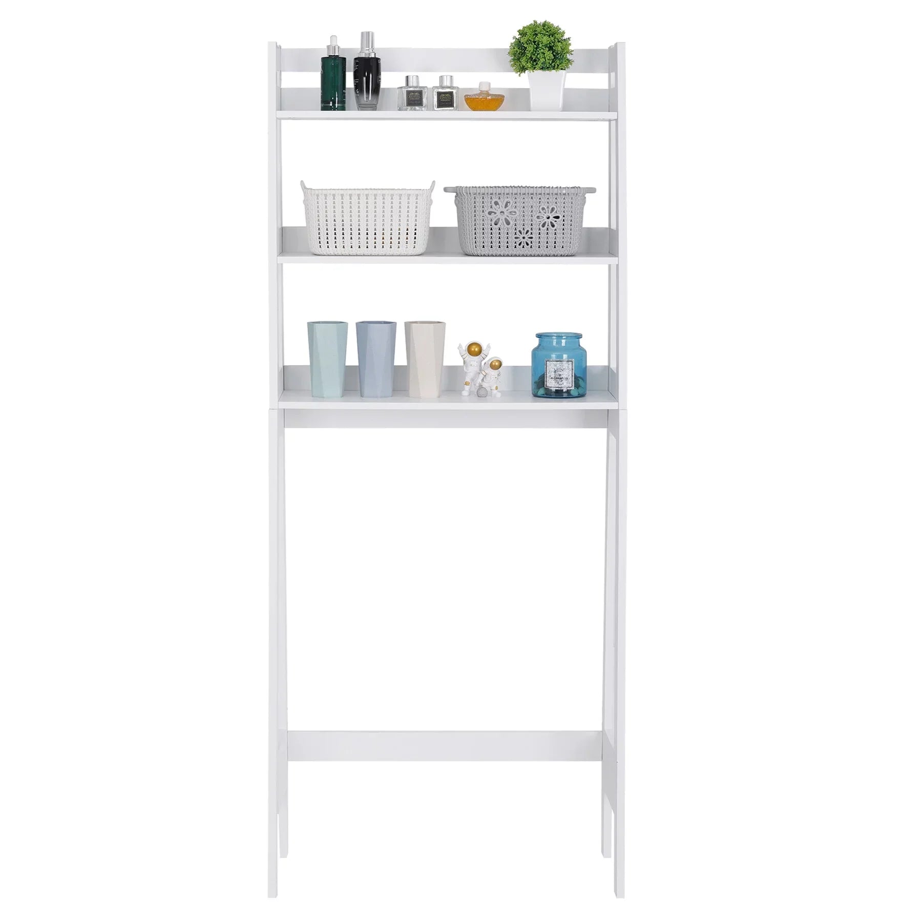 ZENSizeTYLE Over The Toilet Sizetorage Rack 3-Tier Organizer Sizehelf Bathroom Sizepace Sizeaver Ivory