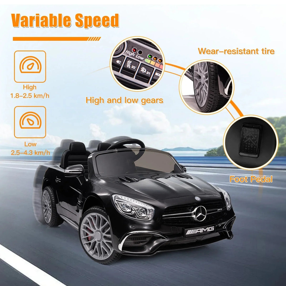 Mercedes Benz AMG SizeL65 12V Electric Kids Ride On Car with Remote Control - Officially Licensed