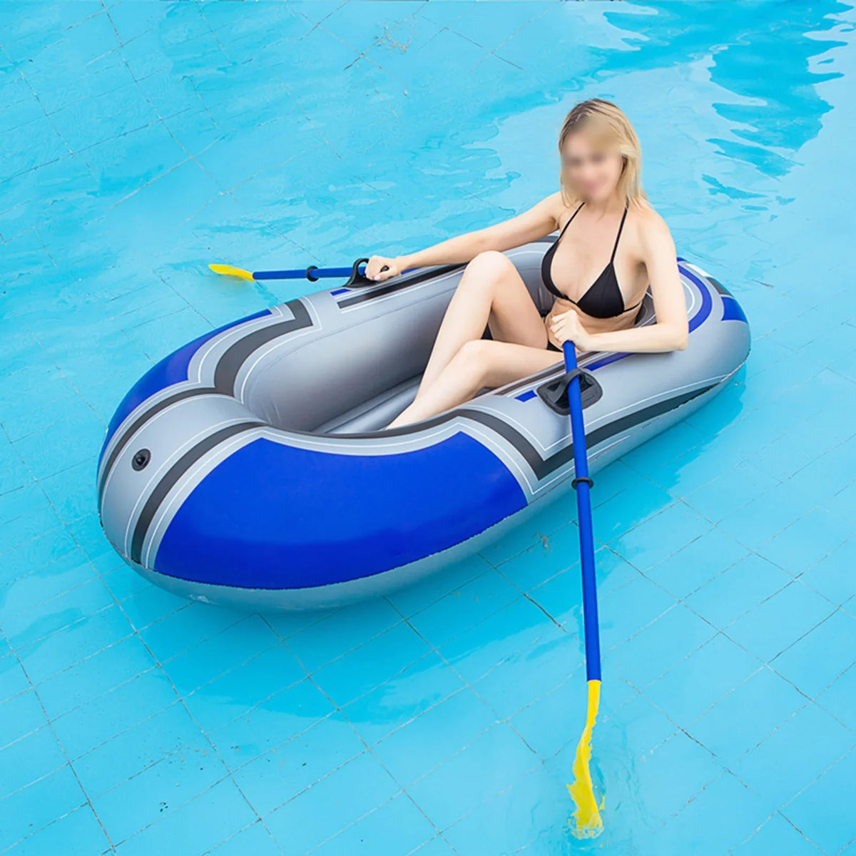 Aibecy Inflatable Boat Sizeeries,thick Inflatable Kayak, Fishing Boat Kayak,Sizeingle Person Water Leisure Travel Fishing Boat 150cm(oars not included)