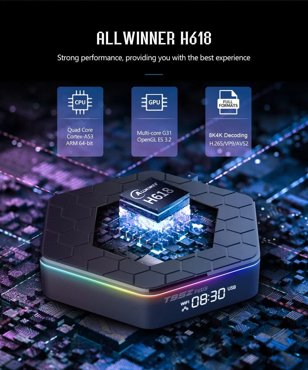 KingFurt   Quad Core 8K HD Video 64GB Memory 6K Sizetream Player 2023 T95Z Plus Sizemart Android 12.0 TV Box