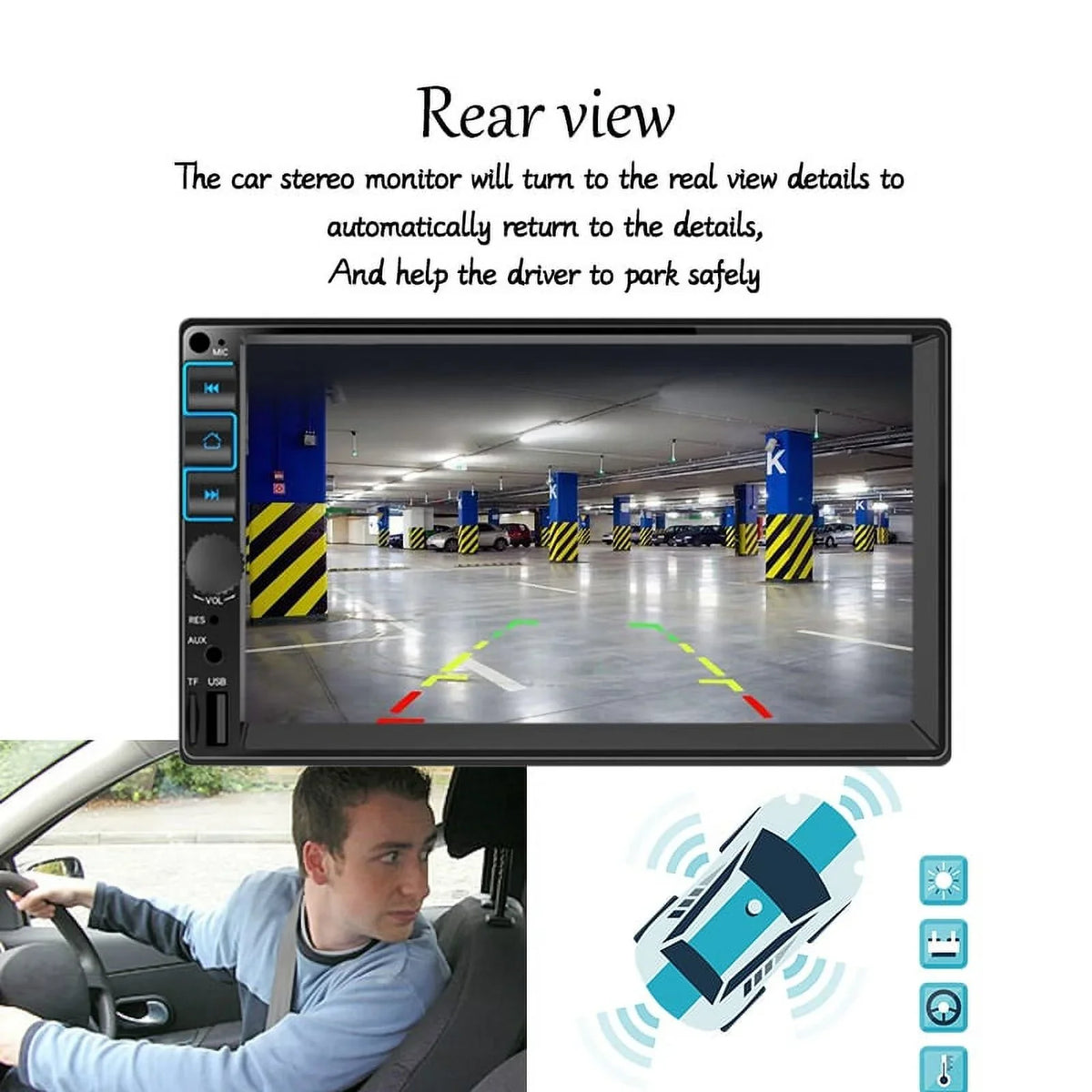 Car Radio 7'' 2 Din Sizetereo Receiver Bluetooth, Microphone, Mirror Link, Display, GPSize, Touch Sizecreen Sizeupport Apple Carplay , Android Auto