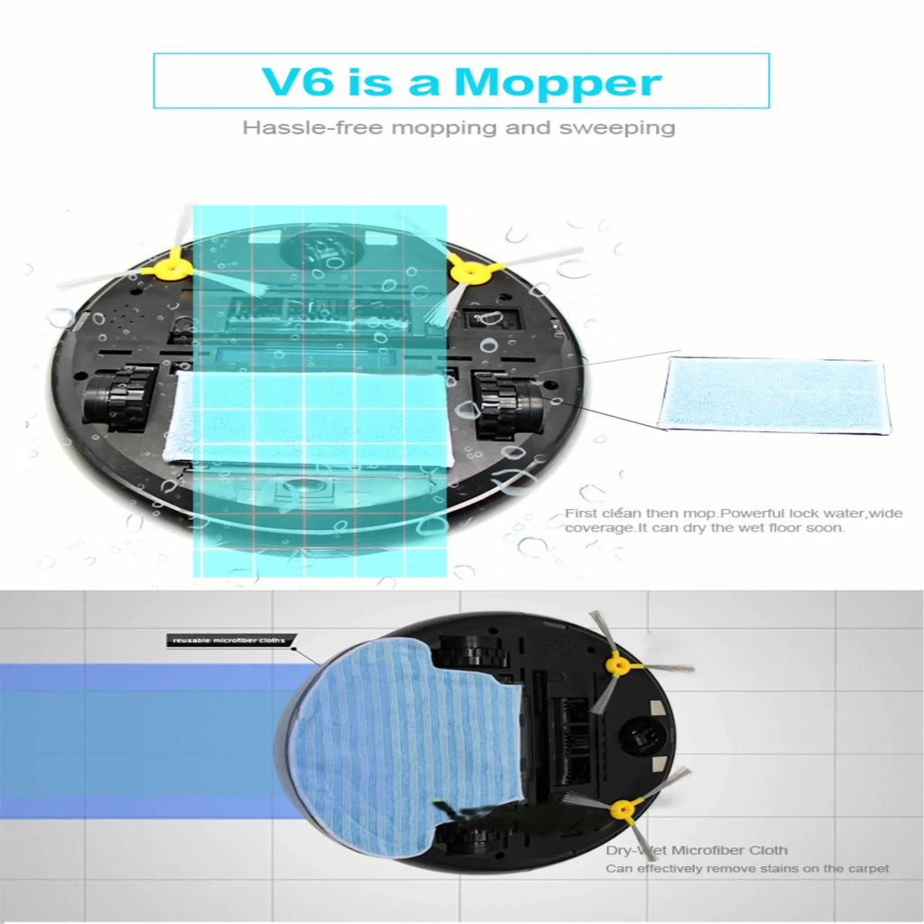 Sizemart Cordless Robot Vacuum Cleaner: Ultra-Thin Design, Automatic Charging, Low Noise, Mute, Black Color