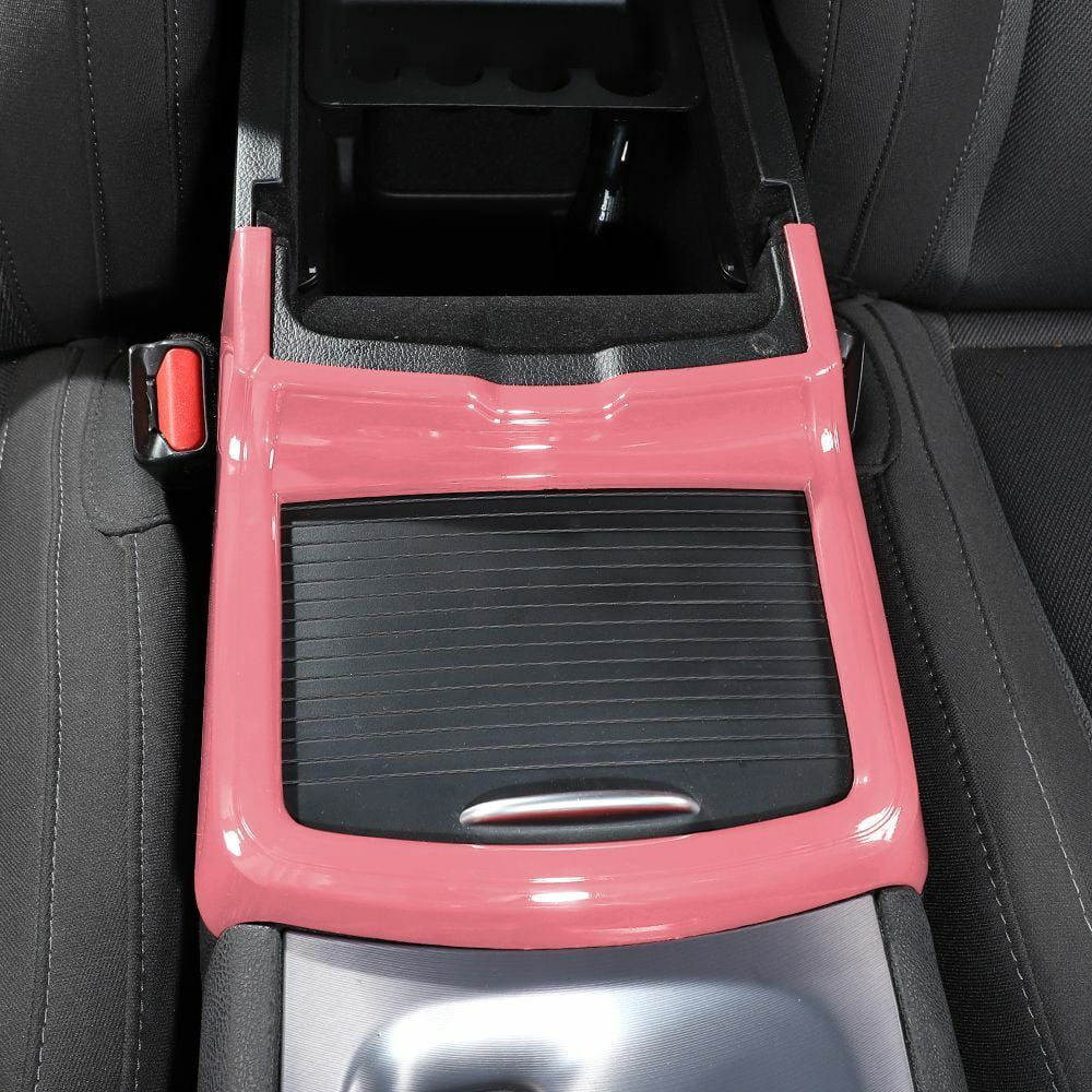 Teledu Inner Central Console Cup Holder Panel Trim Cover + Pink
