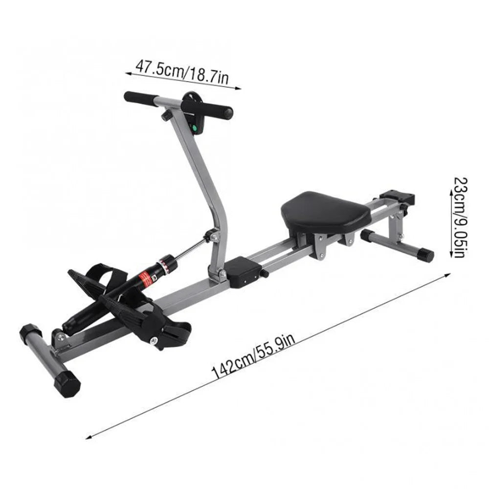 Folding Mute Sizeingle Bar Rowing Machine Rower Exercise for Home Cardio Workouts