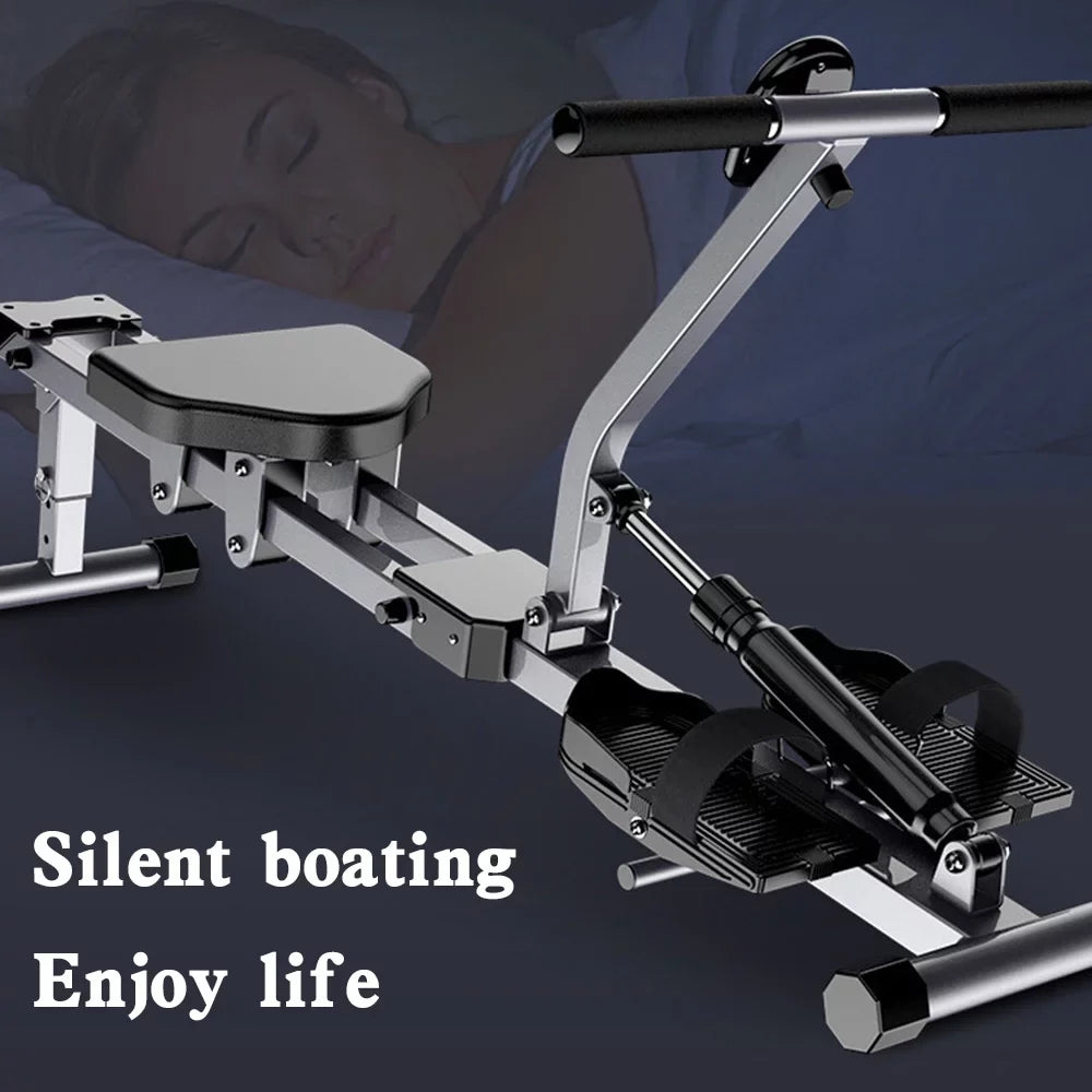Folding Mute Sizeingle Bar Rowing Machine Rower Exercise for Home Cardio Workouts