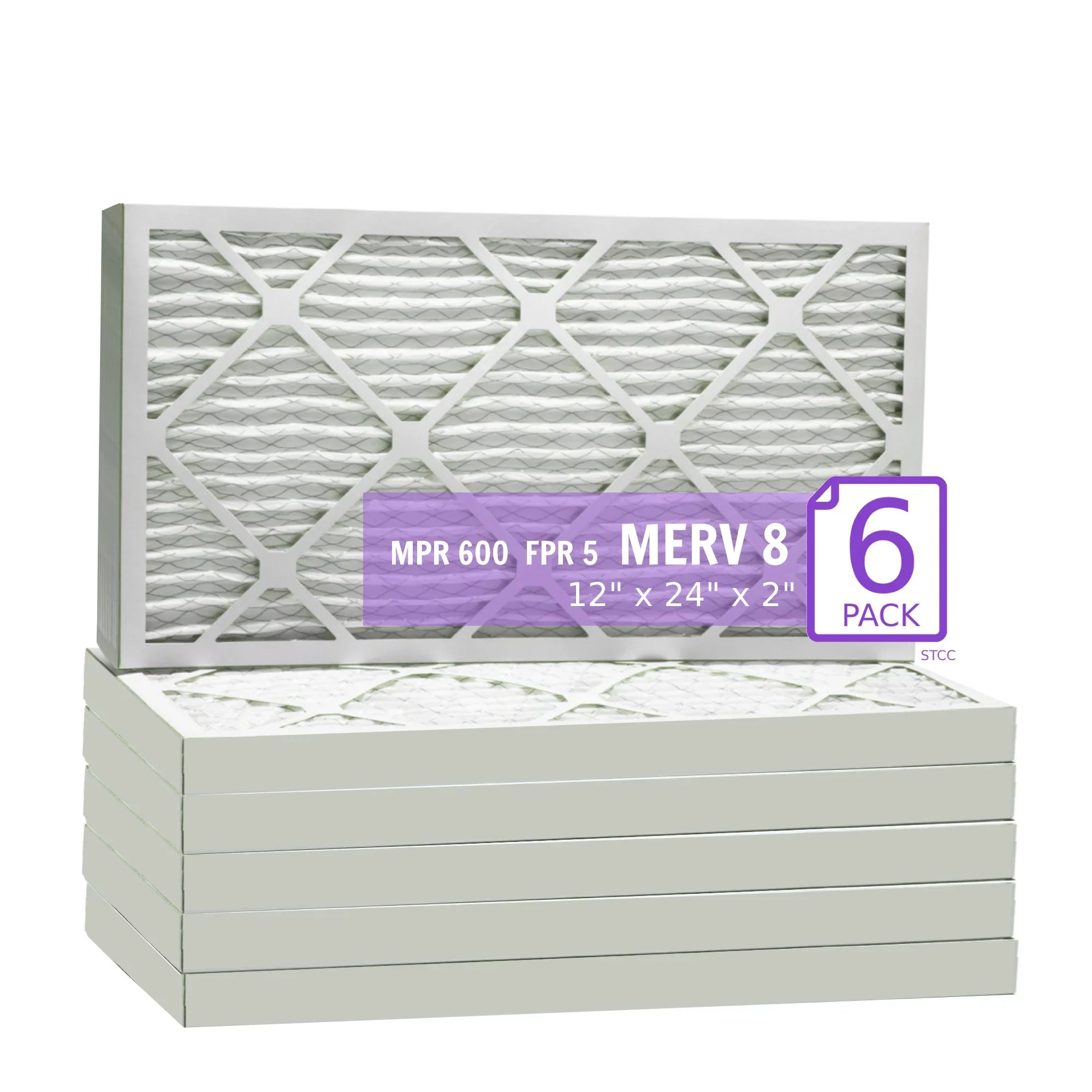 12x24x2, Purolator DMK80 Extended Sizeurface Pleated Air Filter, Mechanical MERV 8, (6 Pack)