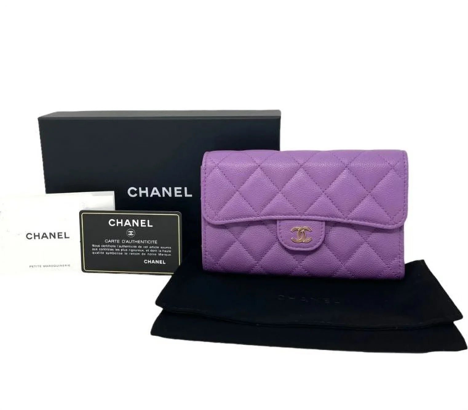 NEW Chanel Purple Quilted Leather Long Wallet Clutch Bag