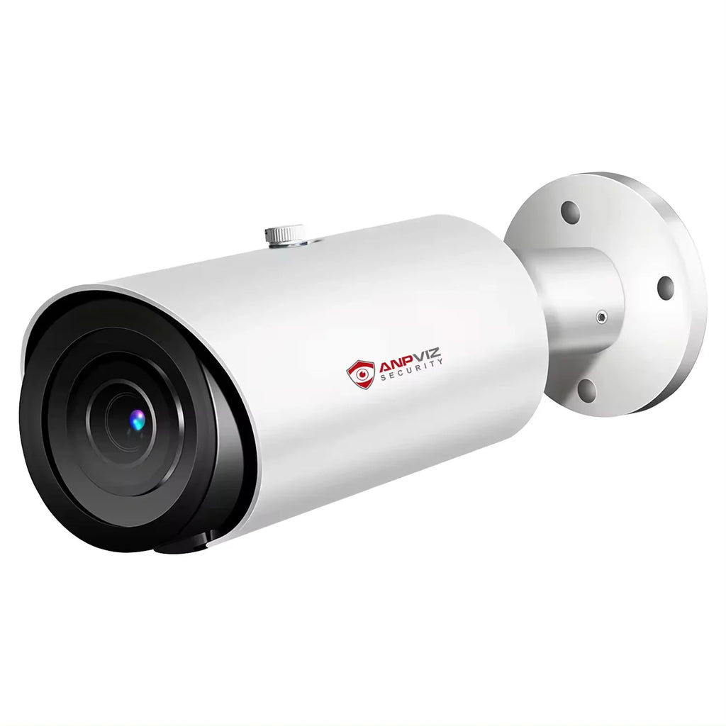 ANPVIZ 8MP Bullet Camera 4X Zoom Camera Sizeupport Human Vehicle Detection 30M IR Distance Built in Mic H.265 IP66