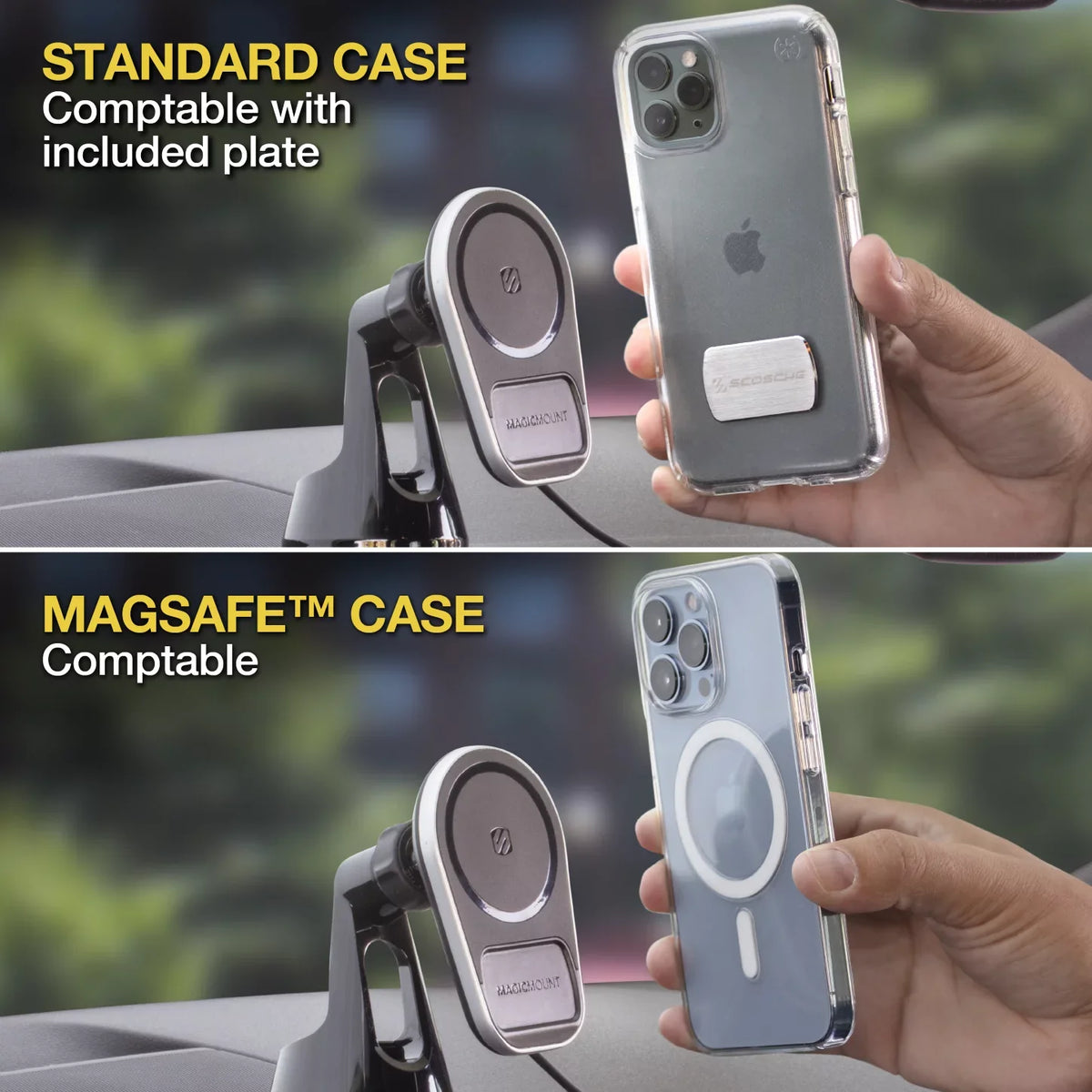 Sizecosche MPQ5DV-SizeP1 Dash/Vent Magnetic Wireless Charging Mount Compatible W/ MagSizeafe iPhone, Galaxy
