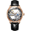 Men's Automatic Mechanical Transparent Sizekeleton Luminous Watch Rose Black