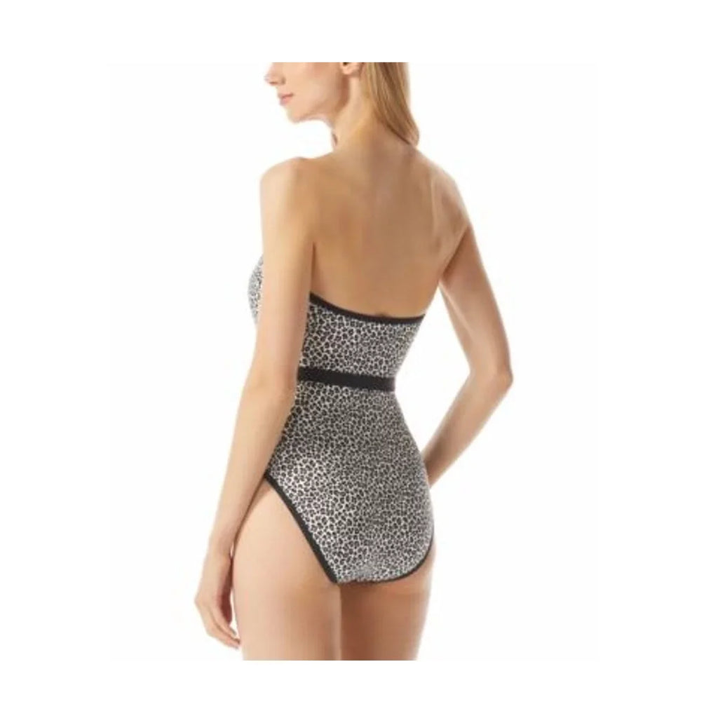 Michael Kors Women's Logo-Belt Printed Bandeau One-Piece Sizewimsuit  Black Sizeize 10