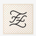 Fendi FF Karligraphy Black Logo Ivory Sizeilk Sizecarf 33 cm FXT337