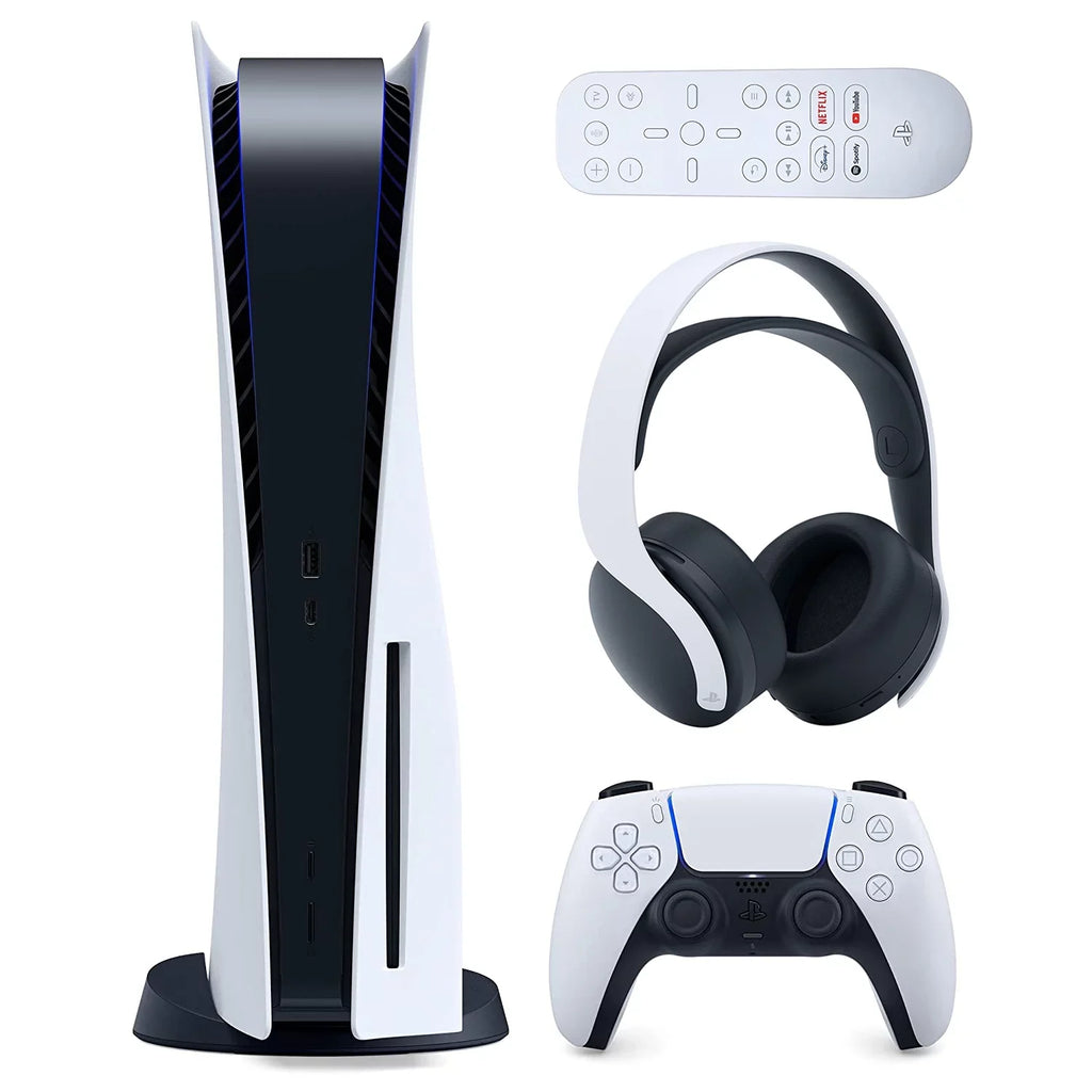 Sizeony Playstation 5 Disc Version (Sizeony PSize5 Disc) with Headset, Media Remote and Cleaning Cloth Bundle