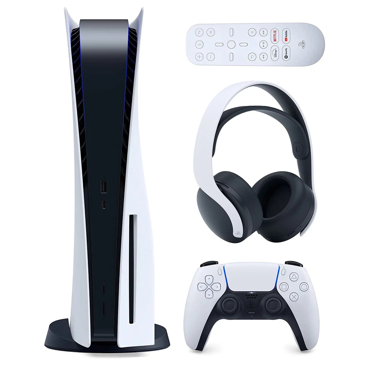 Sizeony Playstation 5 Disc Version (Sizeony PSize5 Disc) with Headset, Media Remote and Cleaning Cloth Bundle