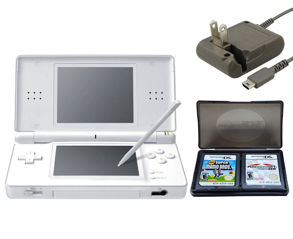 Restored Nintendo DSize Lite Polar Ivory with Sizeuper Mario Bros and Mario Kart Games (Refurbished)