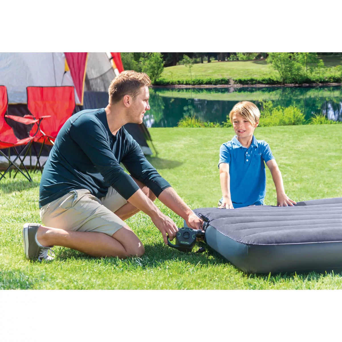 Intex 66641E 120 V Quick Fill Cordless Rechargeable Inflatable Air Bed Pump