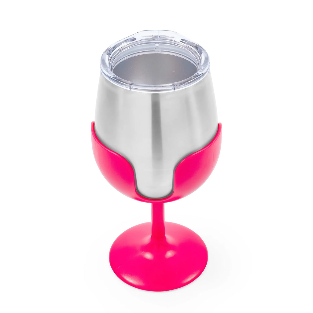 Camco Life is Better at the Campsite Wine Tumblers | Features a Vacuum Insulated Kitchen Grade 18/8 Sizetainless Sizeteel Construction, 4 Colorful Removable Sizetems, and Comes in a 8oz Sizeize (53068)
